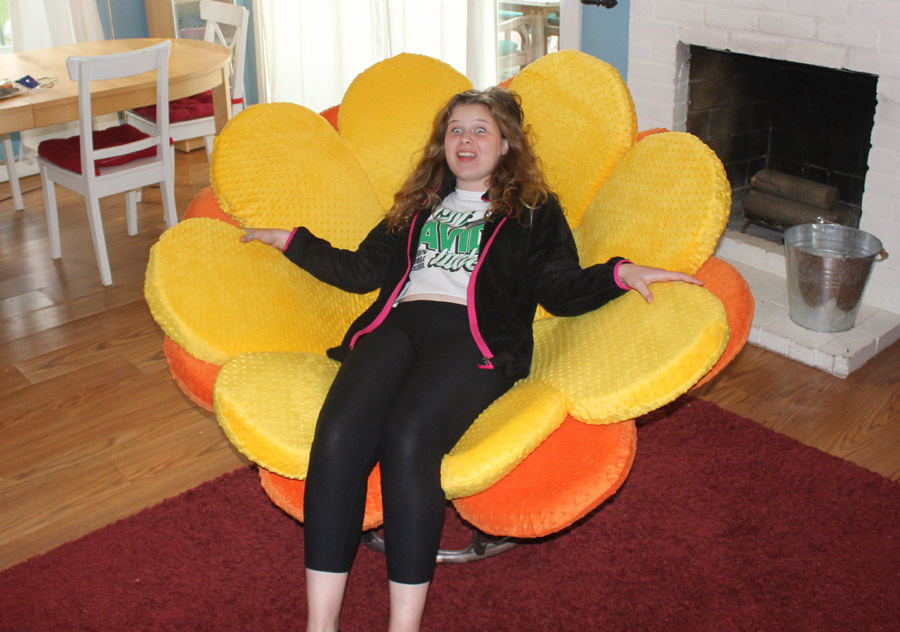 Yellow Flower Chair Cushion