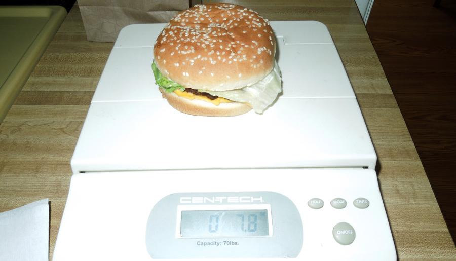 The Weight of a Jumbo Jack with cheese