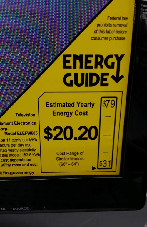 Energy Star Television Label