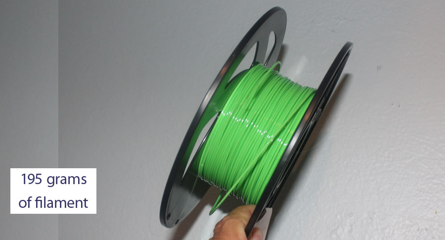 195 grams of filament are left