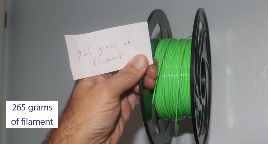 265 grams of filament are left