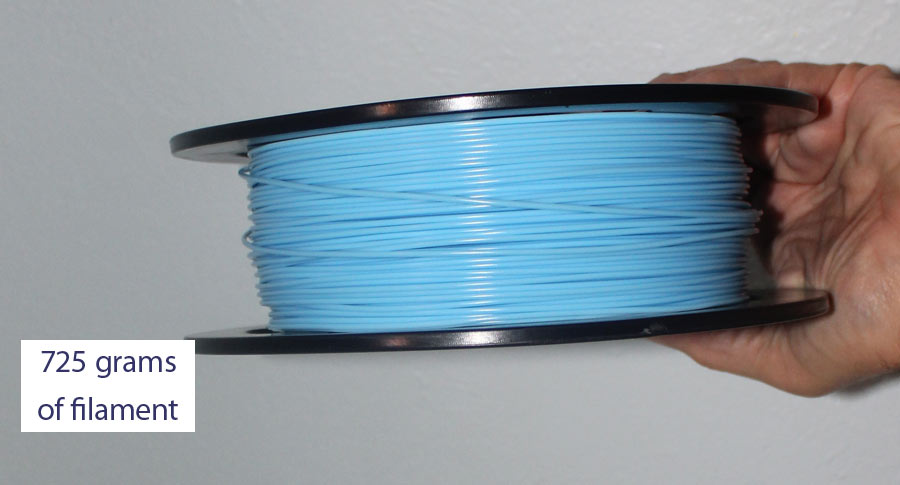 725 grams of filament are left