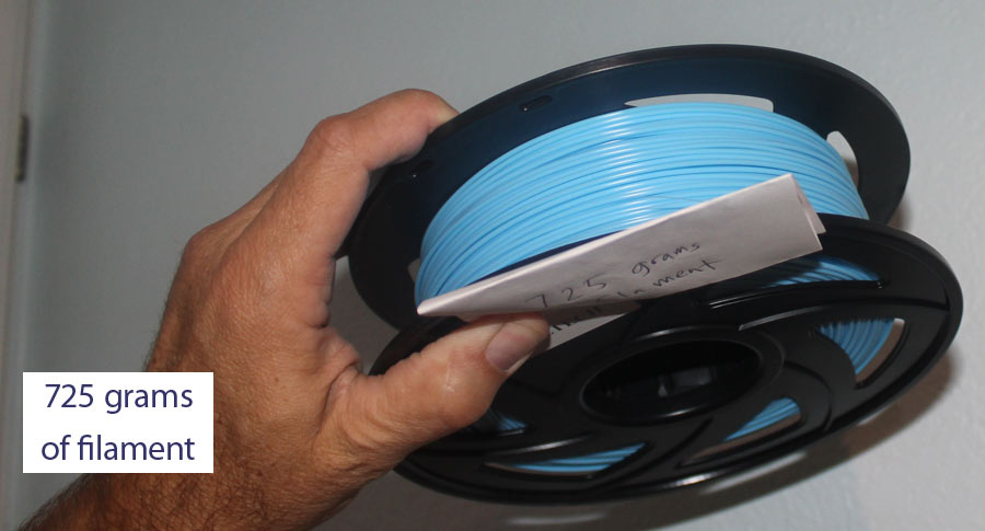 725 grams of filament are left