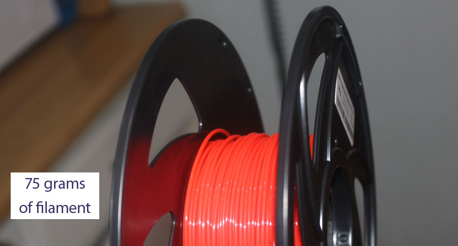 75 grams of filament are left