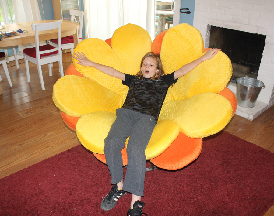 Yellow Flower Chair Cushion