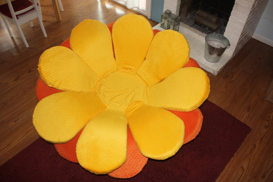 Yellow Flower Chair Cushion