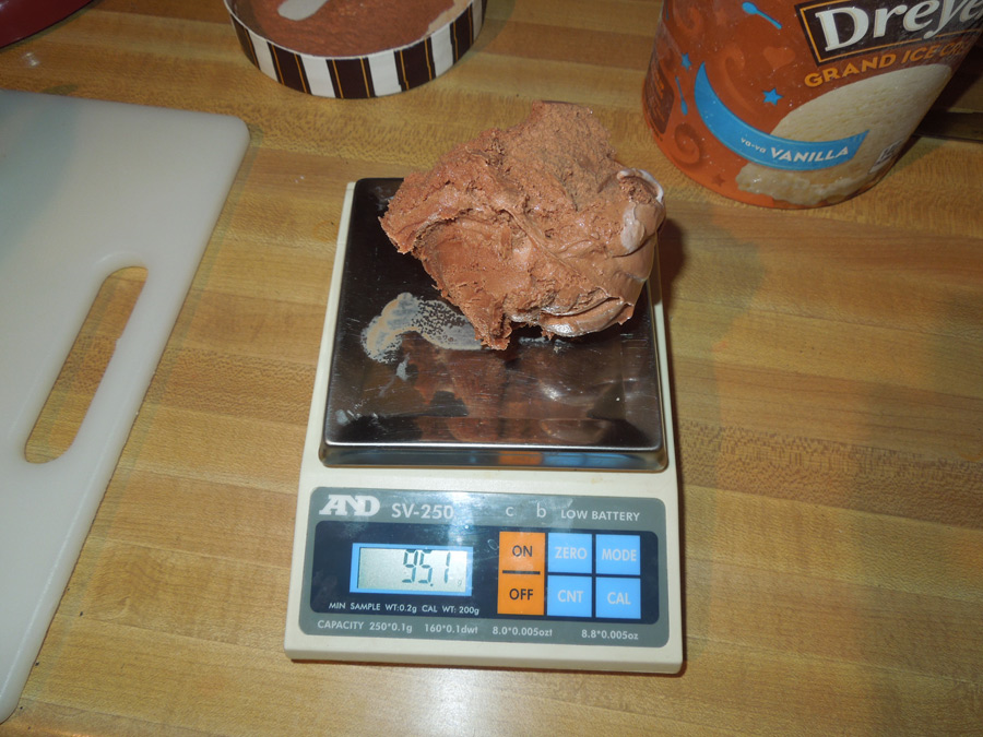 chocolate scoop weighing