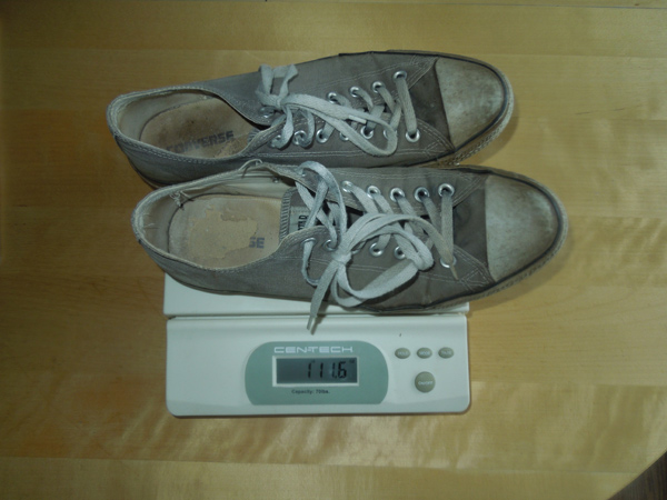 How Much Does a mens converse shoes weigh?